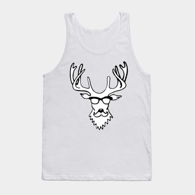 Hipster Deer Tank Top by Lisamariesumner